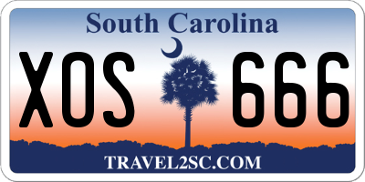 SC license plate XOS666