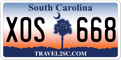 SC license plate XOS668