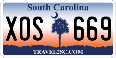 SC license plate XOS669