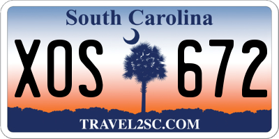 SC license plate XOS672