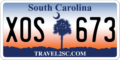SC license plate XOS673