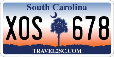 SC license plate XOS678