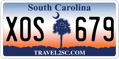 SC license plate XOS679