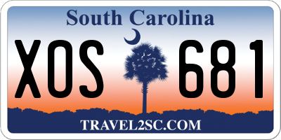 SC license plate XOS681
