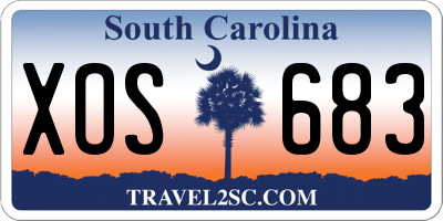 SC license plate XOS683