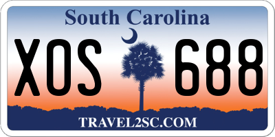 SC license plate XOS688