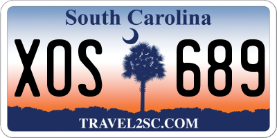 SC license plate XOS689