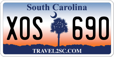 SC license plate XOS690