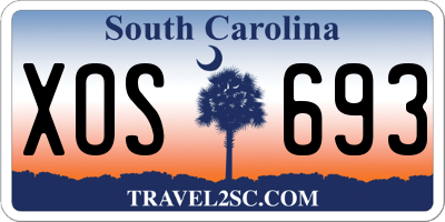 SC license plate XOS693