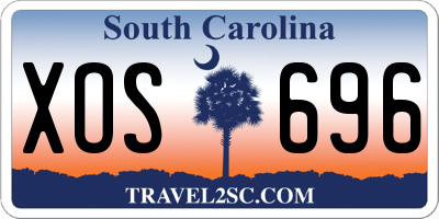 SC license plate XOS696