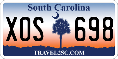 SC license plate XOS698