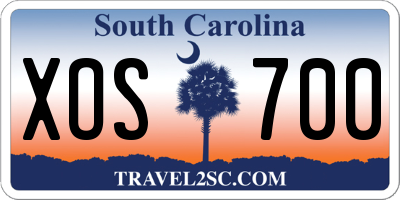SC license plate XOS700
