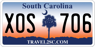 SC license plate XOS706