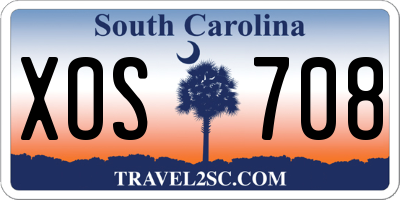 SC license plate XOS708