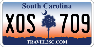 SC license plate XOS709