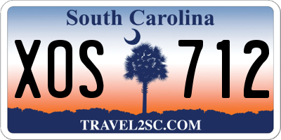 SC license plate XOS712