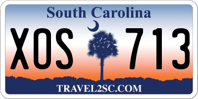 SC license plate XOS713