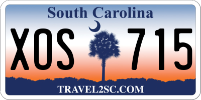 SC license plate XOS715