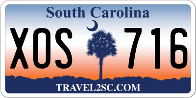 SC license plate XOS716