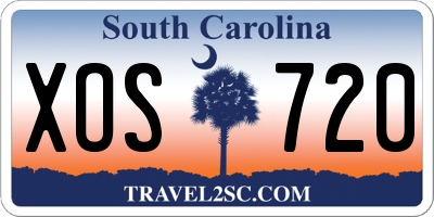 SC license plate XOS720