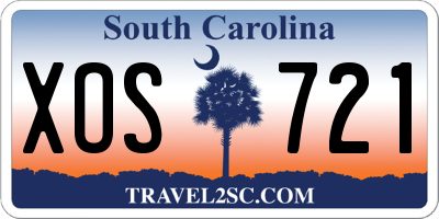 SC license plate XOS721