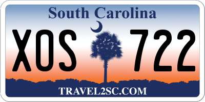 SC license plate XOS722