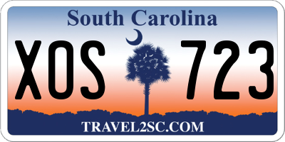 SC license plate XOS723