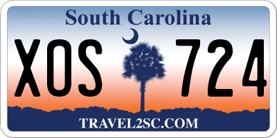 SC license plate XOS724