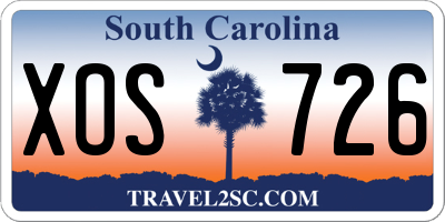 SC license plate XOS726