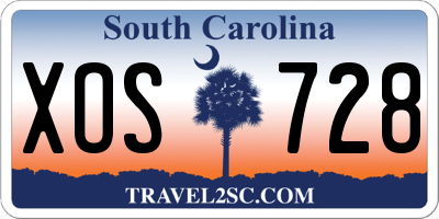 SC license plate XOS728