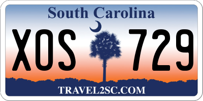 SC license plate XOS729
