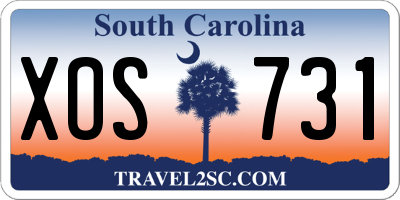 SC license plate XOS731