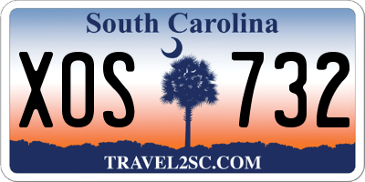 SC license plate XOS732