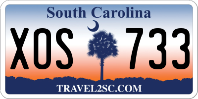 SC license plate XOS733