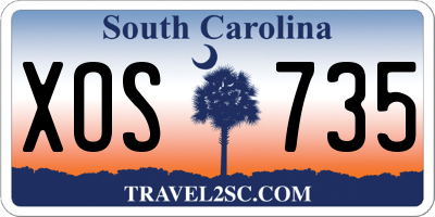 SC license plate XOS735