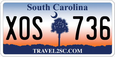 SC license plate XOS736