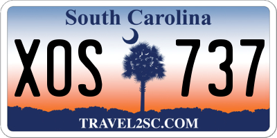 SC license plate XOS737