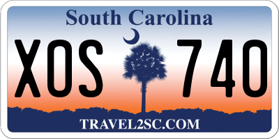 SC license plate XOS740