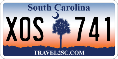 SC license plate XOS741