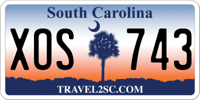 SC license plate XOS743