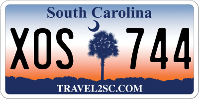 SC license plate XOS744