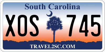 SC license plate XOS745