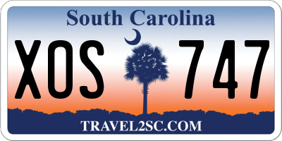 SC license plate XOS747