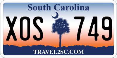 SC license plate XOS749