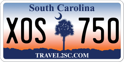 SC license plate XOS750