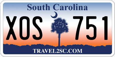 SC license plate XOS751