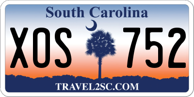 SC license plate XOS752