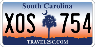 SC license plate XOS754