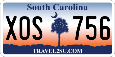 SC license plate XOS756