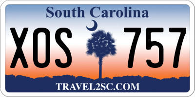 SC license plate XOS757